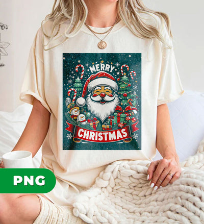 Merry Christmas, Xmas Poster, Santa Face, Xmas Gift, Xmas Tree, Digital Files, Png Sublimation