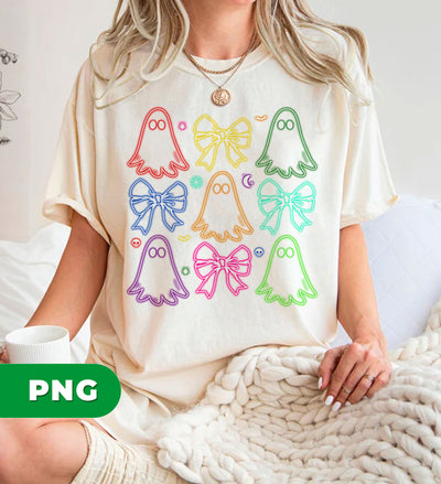 Happy Halloween, Neon Halloween, Neon Boo, Neon Cute Ghost, Digital Files, Png Sublimation