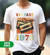 Vintage 1976, Birthday 1976 Retro, Classic 1976, Cassette 1976, Digital Files, Png Sublimation