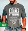 5 Things You Should Know About My Husband, Wife Gift, Digital Files, Png Sublimation