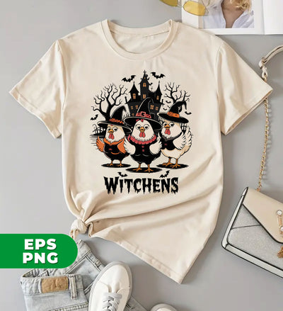 Witchens, Chicken Witches, Happy Halloween, Chicken Halloween, Digital Files, Png Sublimation