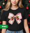 Pink Bow, Strawberry Lover, Strawberries Bow, Xmas Gift, Digital Files, Png Sublimation