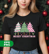 Pink Christmas, Christmas Tree, Pink Plaid Xmas Tree, Digital Files, Png Sublimation