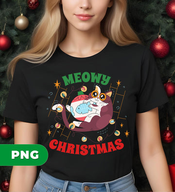 Meowy Christmas, Meowy Catmas, Love Cat, Cute Cat, Digital Files, Png Sublimation