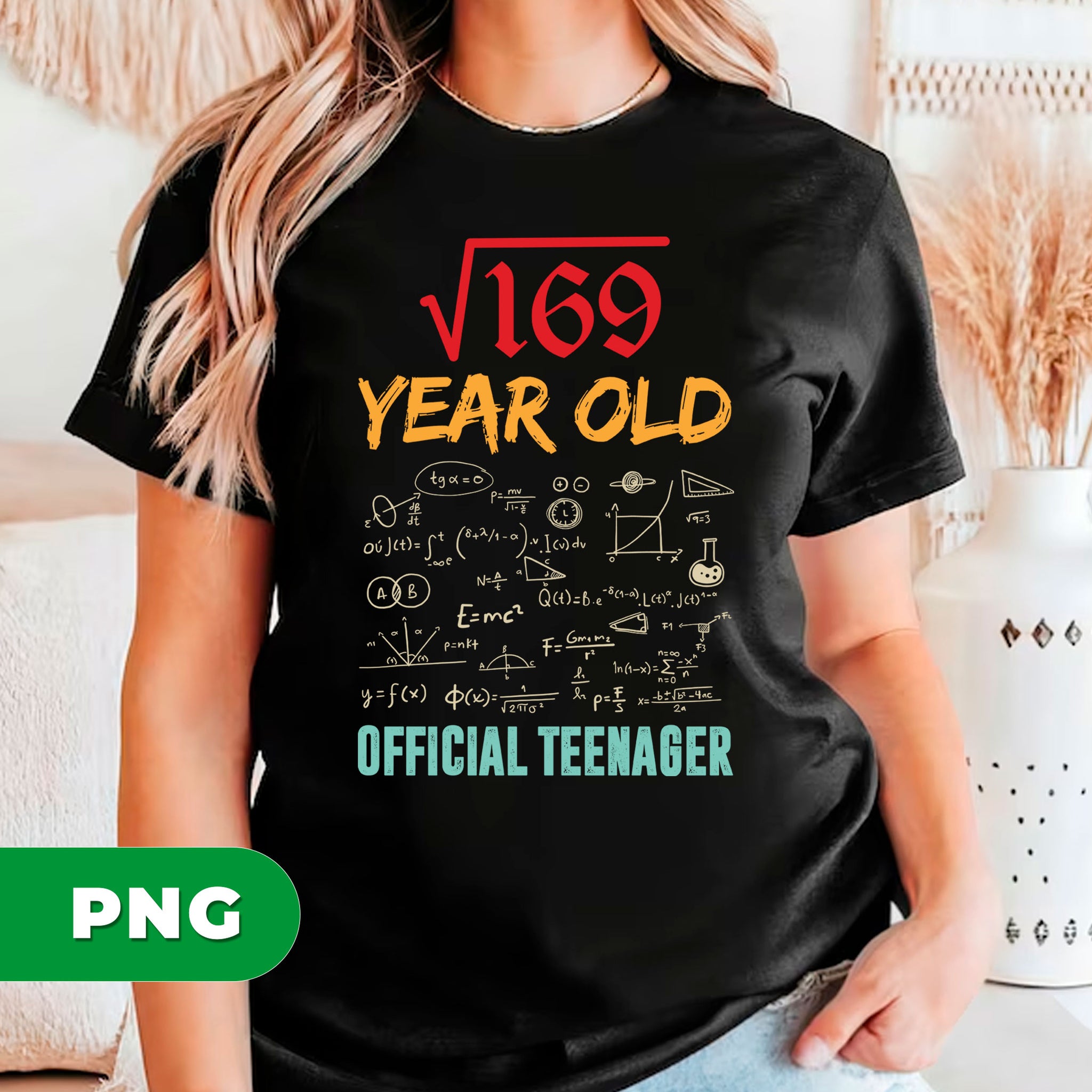 13 Years Old, Happy Birthday 13th, 13th Birthday, Birthday Gift, Digital Files, Png Sublimation