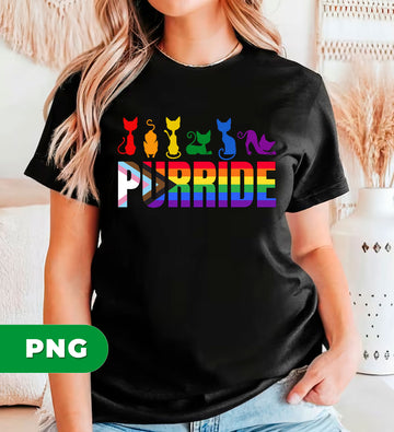 Purride LGBT, Pride Gift, LGBT Gift, Lgbtq, Cat Silhouette, Digital Files, Png Sublimation