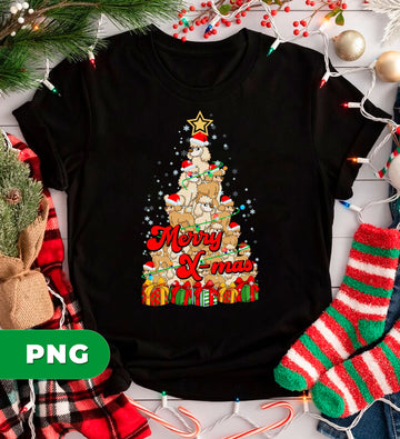 Christmas Poodle Tree, Merry Xmas Dog, Santa Hat Poodles Sublimation, Funny Holiday, Puppy Christmas Gift