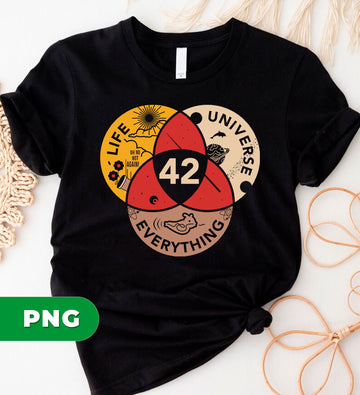 42 Life Universe Everything, Funny Sci Fi Nerd, Hitchhiker Galaxy, Geek Retro, Douglas Adams Quote Gift For Fan