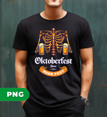 Oktoberfest Beer Skeleton, Funny Halloween Drinking, Gothic Skull Beer Fest, Fall Party Gift For Men Women Biker Oktober