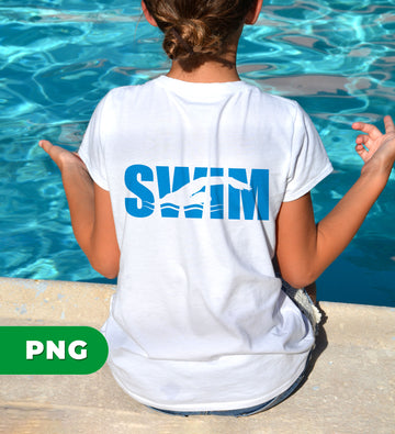 Swim PNG Design for Swimmers, Swimming Silhouette Sublimation Clipart, Athlete Sports PNG for Shirt, Competitive Swimming Digital File