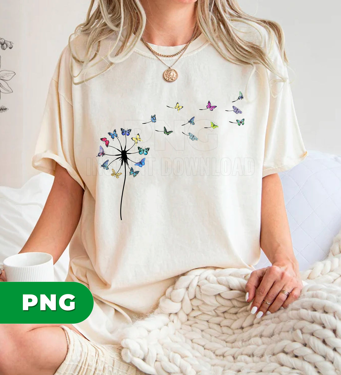 Colorful Dandelion Butterfly Flower Nature Silhouette Flying Insects Garden Spring Summer Png File