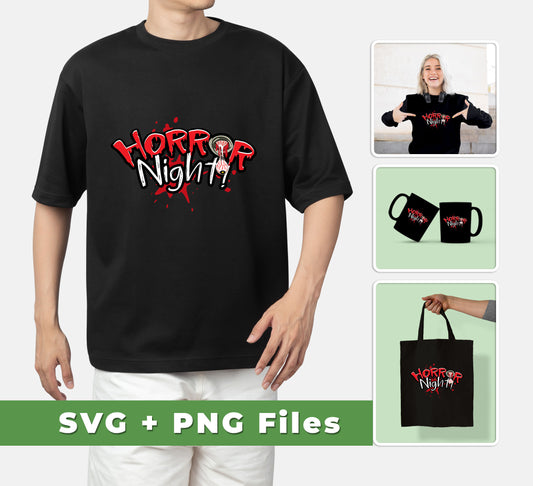 Horror Night, Horror Party, Horror Halloween, Svg Files, Png Sublimation