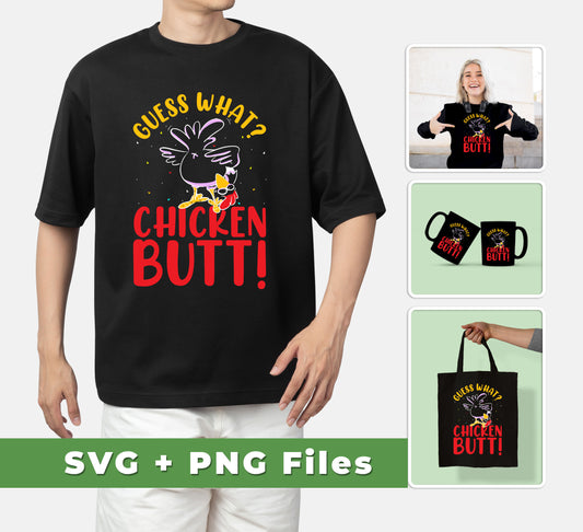 This product features four instant downloadable files, including Guess What Chicken Butt, Chicken Thanksgiving in both SVG and PNG formats. Compatible with sublimation and other printing methods, this product is essential for any creative project in need of a unique touch.