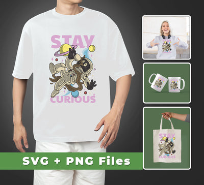 The Astronaut Holding A Coffee Cup design features an iconic retro astronaut, reminding us to stay curious. This design is available as svg and png files for easy sublimation. Make a statement with this unique, vintage design!