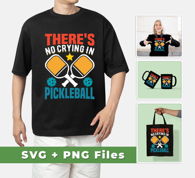 This set of four pickleball-inspired files are perfect for any die-hard fan of the game. Featuring 'There's No Crying In Pickleball', 'Retro Pickleball', and both SVG and PNG Sublimation files, this collection is sure to help you show off your passion.