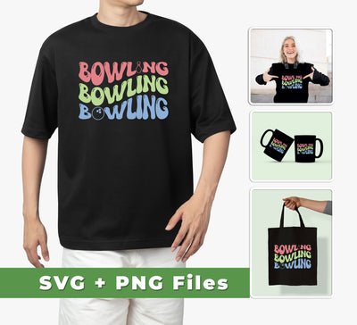 Get your game ready with Bowling Player, Groovy Bowling, Love Bowling, Svg Files and Png Sublimation. SVG Files are ready for use with popular cutting machines and Png Sublimation is perfect for mugs and shirts. Enjoy your next round of bowling with this perfect pack of files.