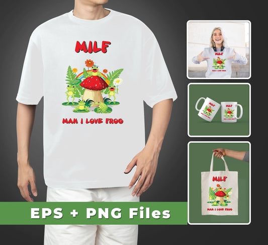 This downloadable product features MILF, Man I Love Frog, Frogs And Mushrooms, Funny Frogs, Svg Files, and Png Sublimation, in an easy-to-download format. Perfect for unique, creative uses, it's an excellent choice for those looking for an efficient and effective way to access these special files.