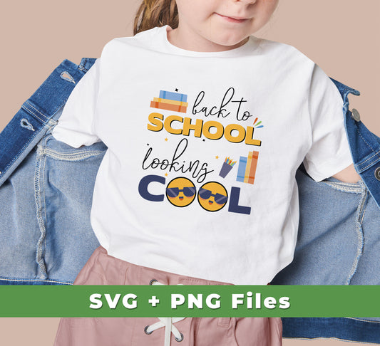 Get your school look ready with this set of Back To School, Looking Cool, Love School, Baby School, Svg Files, and Png Sublimation files. Svg Files, and Png Sublimation to help make sure your school look is cool and stylish. Get your school look ready with this set of digital files.