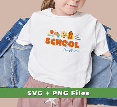 This set of files for back to school includes It's School Time, Groovy School Time, Back To School, SVG files, and PNG sublimation - all you need to get ready for the school year! With this product, you'll have a comprehensive digital graphics suite for any project.