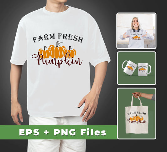 Decorate your Halloween celebration with our Farm Fresh Pumpkin design! This high-quality design includes SVG and PNG sublimation files so you can print easily and make your seasonal decorations come alive. Make your festivities a hit with this delightful pumpkin design!