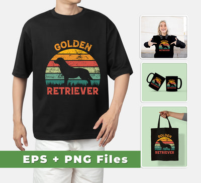 Add some pup-style to your projects with these fun golden retriever SVG and PNG files. Perfect for sublimation printing, they feature a classic retro golden dog print. Use them to add the perfect canine touch to your design work.