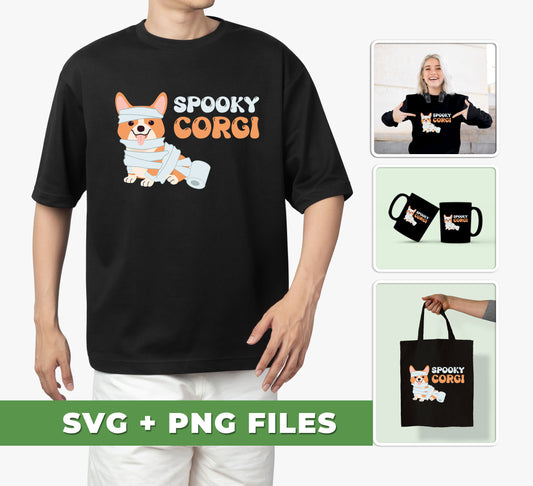 Take your Halloween decorations to the next level with this Spooky Corgi design. Features include Funny Corgi In Halloween, Happy Halloween, Svg Files, and Png Sublimation for durable, high-resolution prints. Create unique seasonal items for your home, office, or crafting projects.