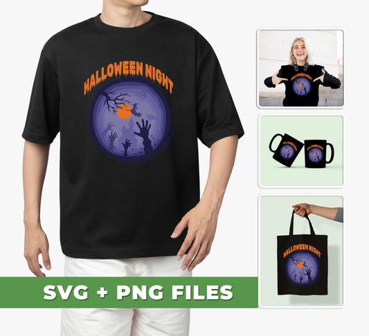 Halloween Night, Happy Halloween, Horror Cemetery, Svg Files, Png Sublimation