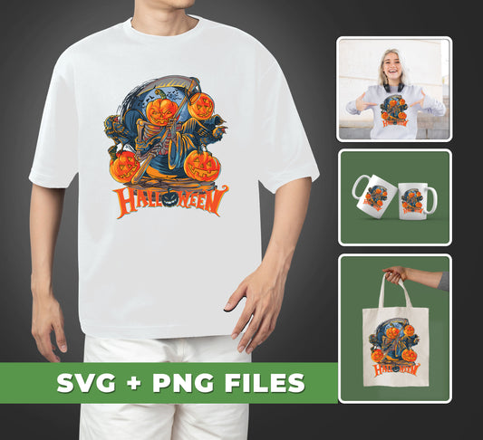 This set of digital files is perfect for decorating any Halloween party. Included are svg and png files of horror pumpkin images, as well as a pumkpin-man graphic. Add a spooky touch to your celebration with these sublimation designs.