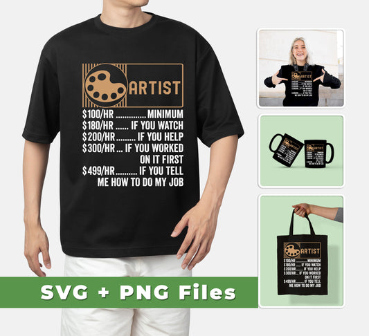 Our Artist Hourly Rate is the perfect choice to meet your creative needs. With the Funny Artist, Best of Artist, Svg Files, and Png Sublimation features, you can create high-quality designs quickly and easily. Create professional-level projects with our powerful design tools!