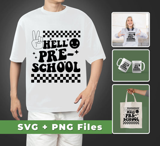 Say hello to school with this set of digital files. Includes SVG and PNG files to create your own back-to-school or pre-K projects. Get creative!