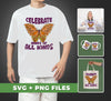 Retro Butterfly, Celebrate Minds Of All Kinds, Svg Files, Png Sublimation