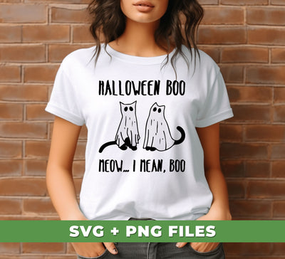 Halloween Boo, Meow I Mean Boo, Boo Cat, Cat Mummy, Digital Files, Png Sublimation