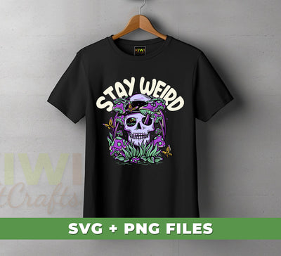 Stay Weird, Psychology Skull, Mushroom In The Skull, Digital Files, Png Sublimation