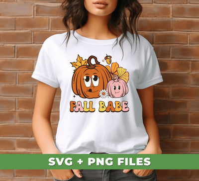 Fall Babe, Love Fall, Cute Pumpkin, Groovy Pumpkin, Digital Files, Png Sublimation