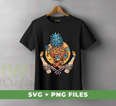 Pineapple Skull, Love Skull, Horror Pineapple, Skull Love Beer, Digital Files, Png Sublimation