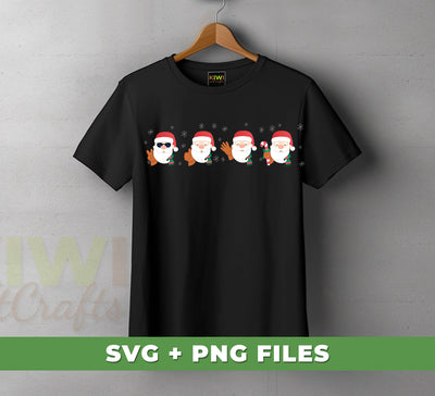 Funny Santa, Merry Christmas, Mini Santa Face, Digital Files, Png Sublimation