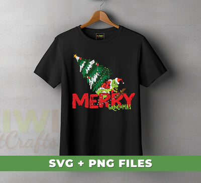 Merry Grinchmas, Merry Christmas, Grinch With Xmas Tree, Digital Files, Png Sublimation