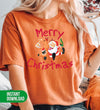 Merry Christmas, Drunking Santa, Santa With Cute Reindeer, Digital Files, Png Sublimation