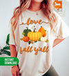 Love Fall Y'All, Fall Season, Fall Pumpkin, Love Fall, Digital Files, Png Sublimation