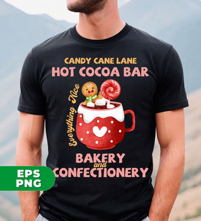 Candy Cane Lane Hot Cocoa Bar, Bakery And Confectionery, Trendy Christmas, Digital Files, Png Sublimation