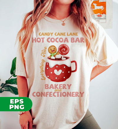 Candy Cane Lane Hot Cocoa Bar, Bakery And Confectionery, Trendy Christmas, Digital Files, Png Sublimation