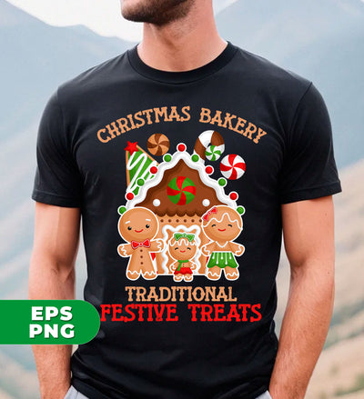 Christmas Bakery, Traditional Festive Treats, Gingerbread Family, Trendy Christmas, Digital Files, Png Sublimation