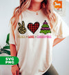 Peace Love Christmas, Leopard Christmas, Plaid Christmas, Trendy Christmas, Digital Files, Png Sublimation