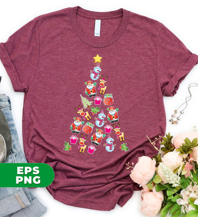 Christmas Tree Made By Xmas Element, Love Christmas Tree, Trendy Christmas, Digital Files, Png Sublimation