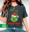 Merry Bear-mas, Grinch Bear, Bear Mixed Grinch, Trendy Christmas, Digital Files, Png Sublimation