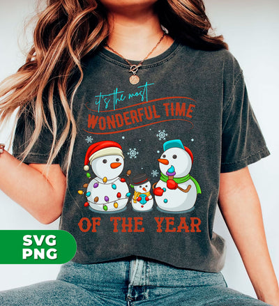 It's The Most Wonderful Time Of The Year, Snowman Family, Happy Family, Trendy Christmas, Digital Files, Png Sublimation