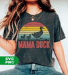 Mama Duck, Retro Duck Lover, Duck Family Silhouette, Digital Files, Png Sublimation