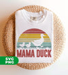 Mama Duck, Retro Duck Lover, Duck Family Silhouette, Digital Files, Png Sublimation