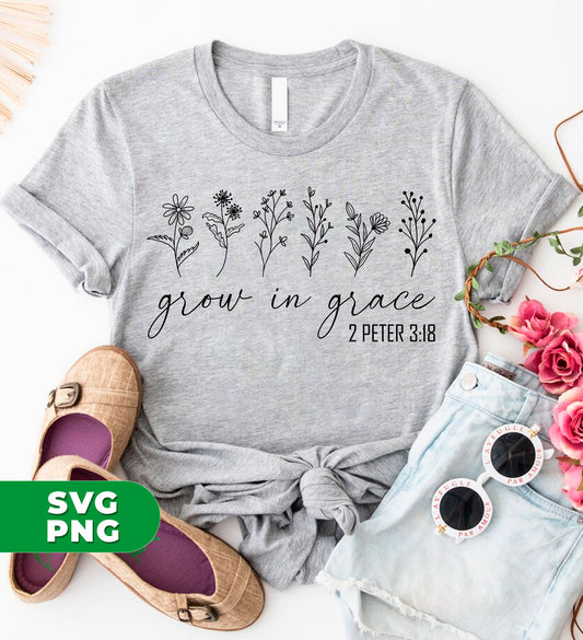 "Grow in grace and love with our 2 Peter 3:18 design. Perfect for Christian lovers, our digital files in PNG format make sublimation easy. Let this design inspire and guide you on your journey of faith."