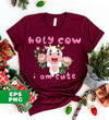 Holy Cow, I Am Cute, Cute Cow, Flower With Cow, Lovely Cow, Digital Files, Png Sublimation